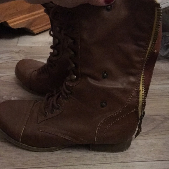 Brown Combat Boots - Picture 2 of 3